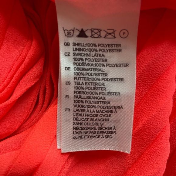 🖤 Neon Coral Plisse Midi - Picture 10 of 10